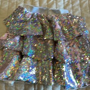 Silver sequin skirt